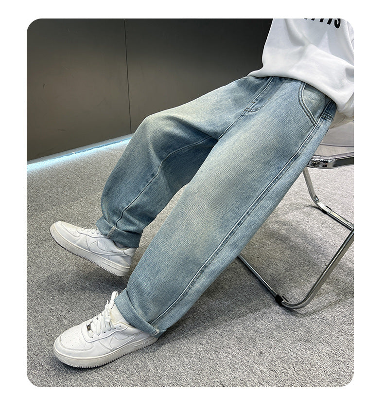 Teenage Boys Baggy Jeans Casual Loose Style Cartoon Denim Pants Straight Fit Elegant Child Jeans Trousers New Design Kids