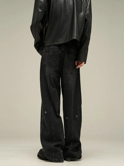 Baggy Jeans Men American Style Personality Vintage Wide Leg Trousers All-match Washed Fashion Streetwear Handsome Cool Pantalone