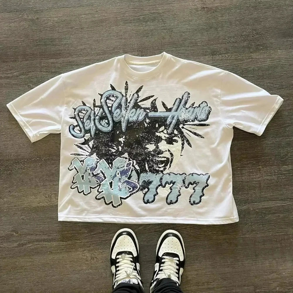 Y2K Graphic Oversized T-Shirt Men’s Streetwear Baggy Hip Hop Cotton Tee